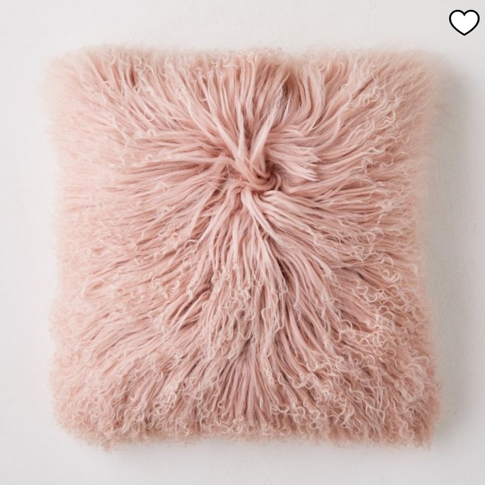 ❤️SOLD❤️ West Elm Mongolian Lamb Pillow Cover in Rosette